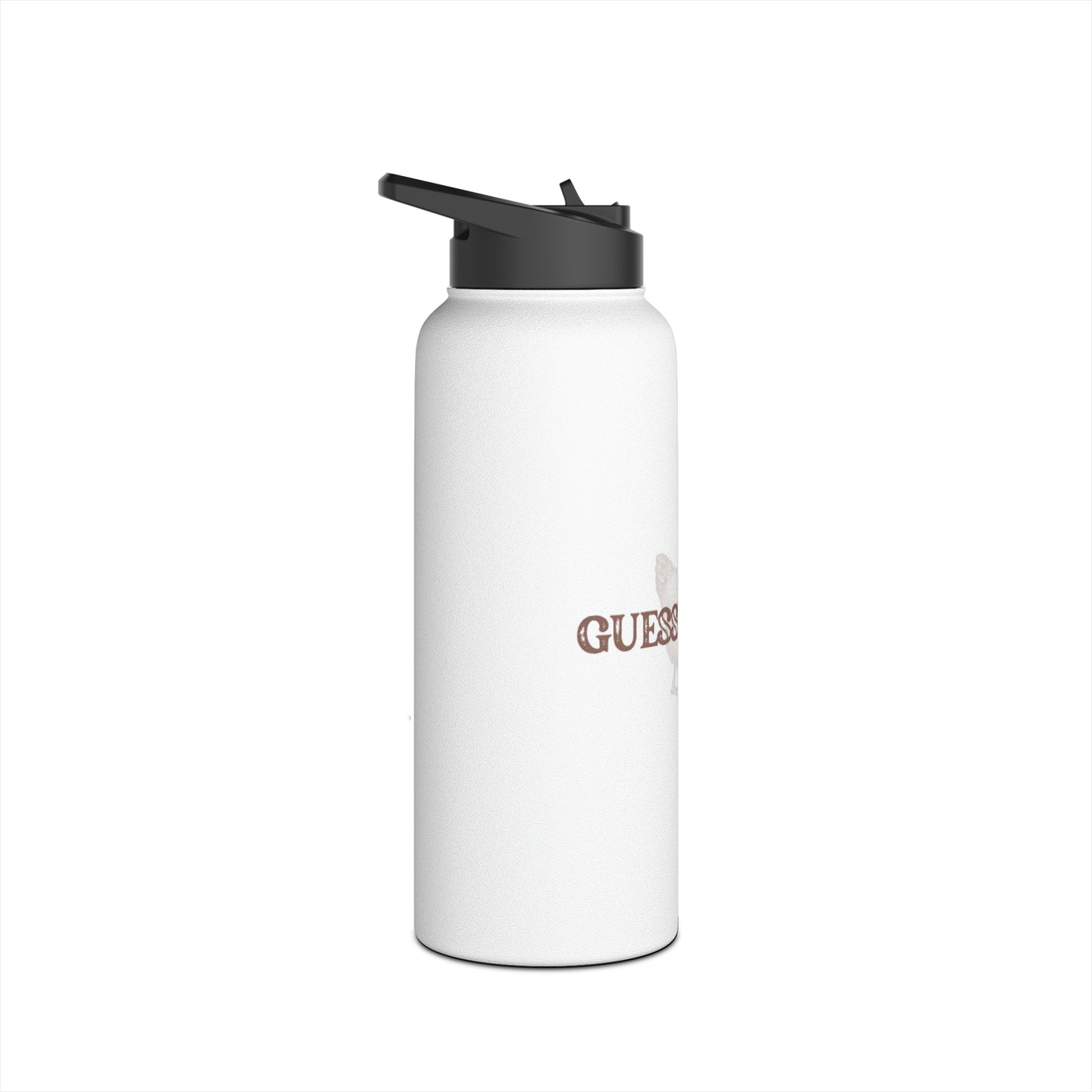 Guess What Stainless Steel Water Bottle, Standard Lid