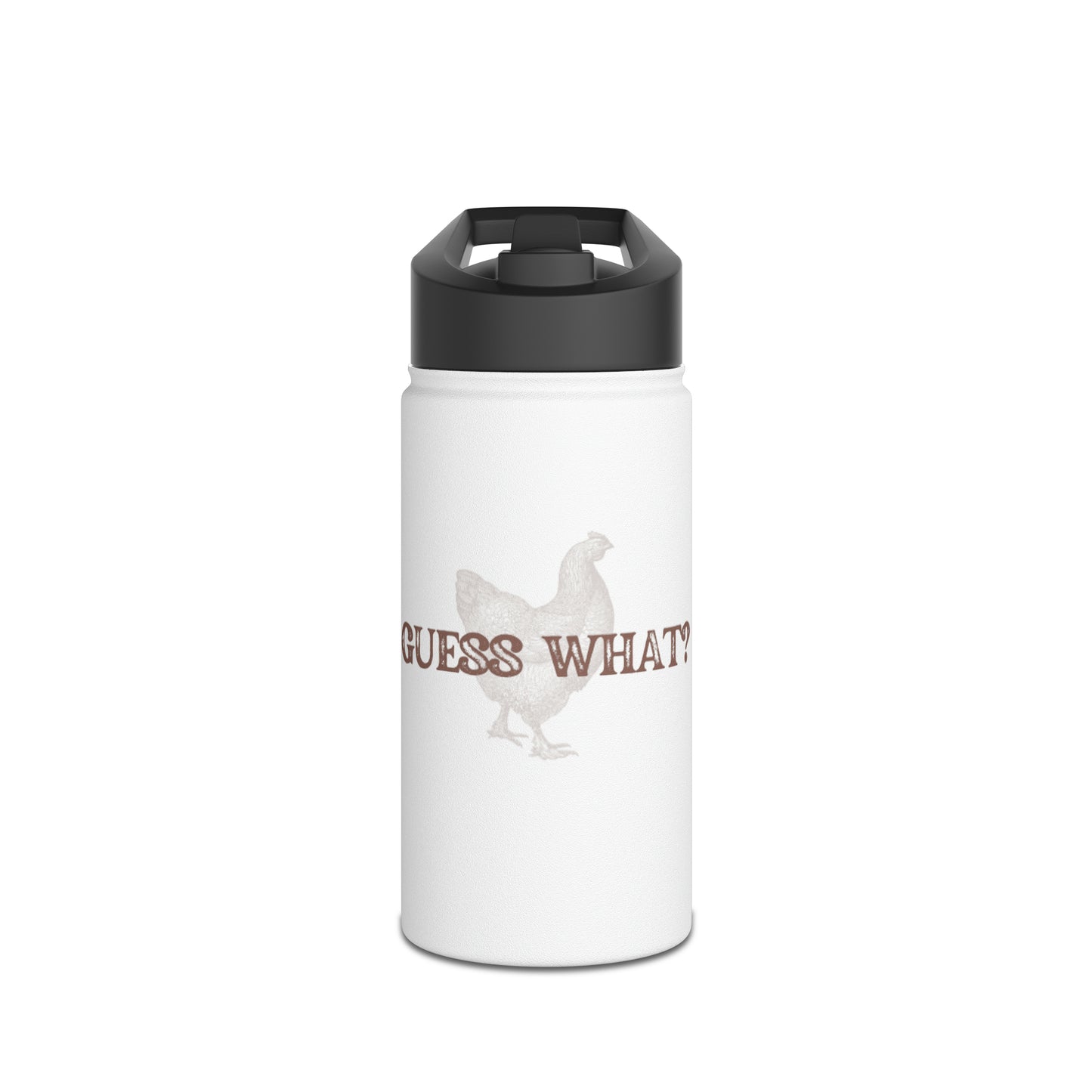 Guess What Stainless Steel Water Bottle, Standard Lid