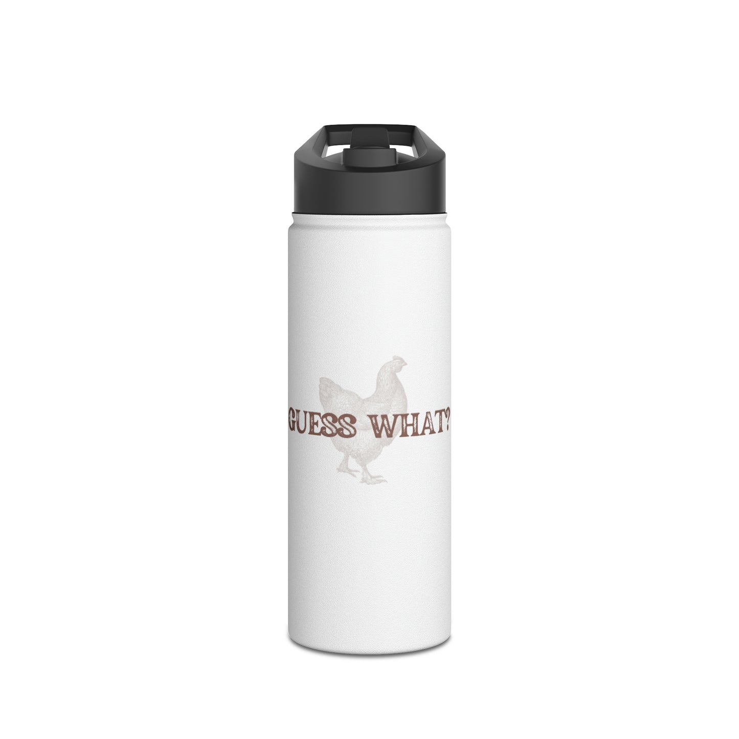 Guess What Stainless Steel Water Bottle, Standard Lid