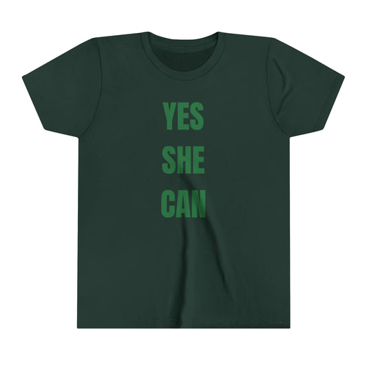 YES SHE CAN Youth Short Sleeve Tee