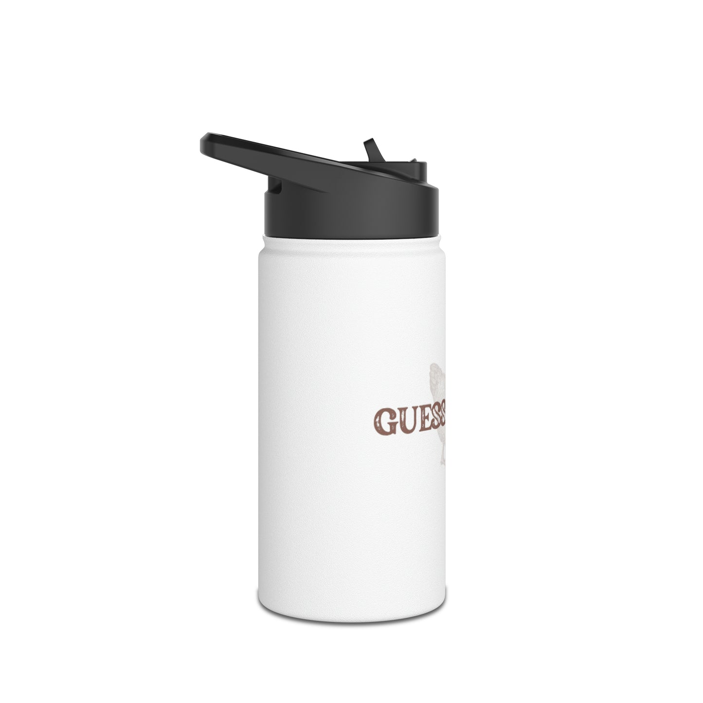 Guess What Stainless Steel Water Bottle, Standard Lid