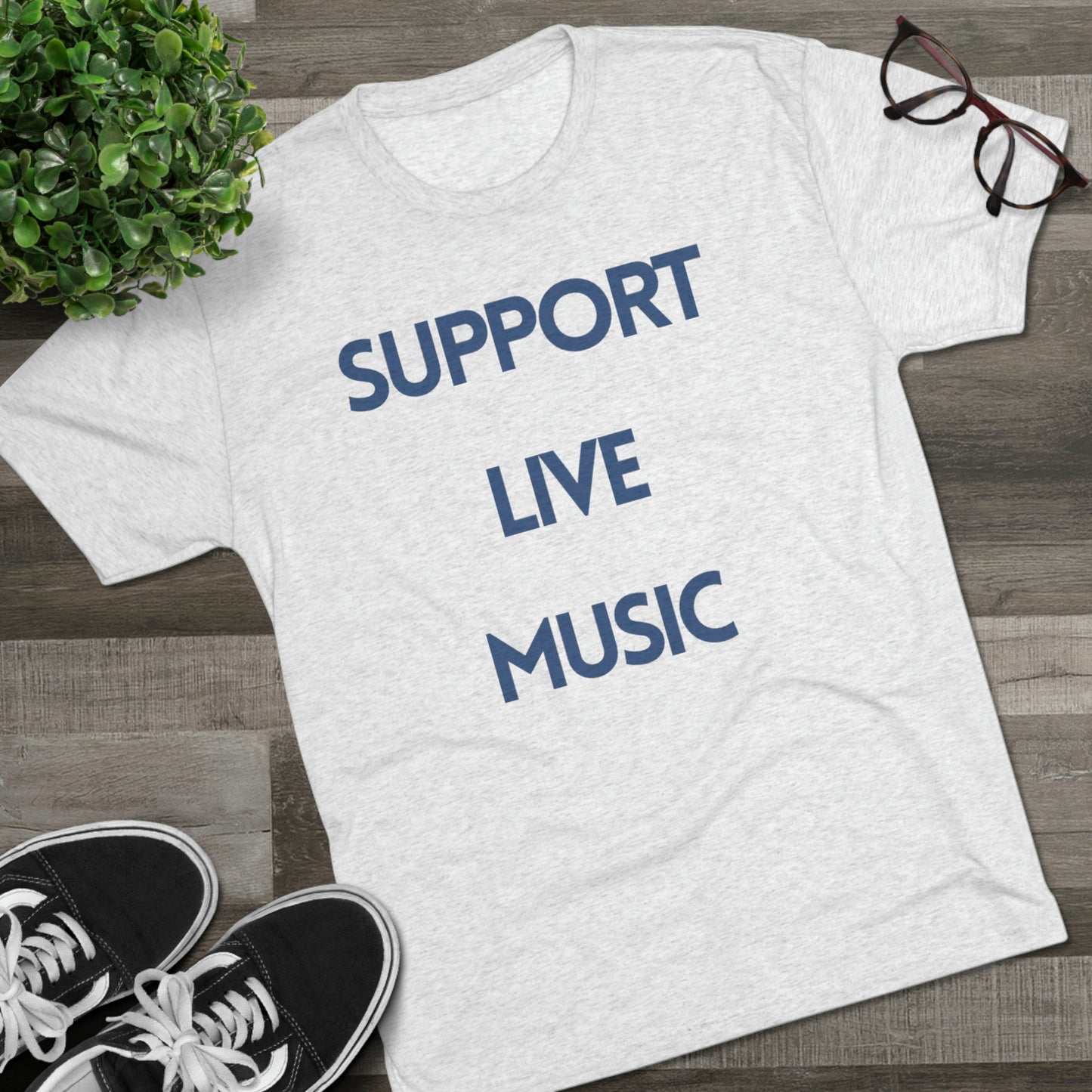 Support Live Music Unisex Tri-Blend Crew Tee